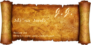 Jósa Jenő névjegykártya